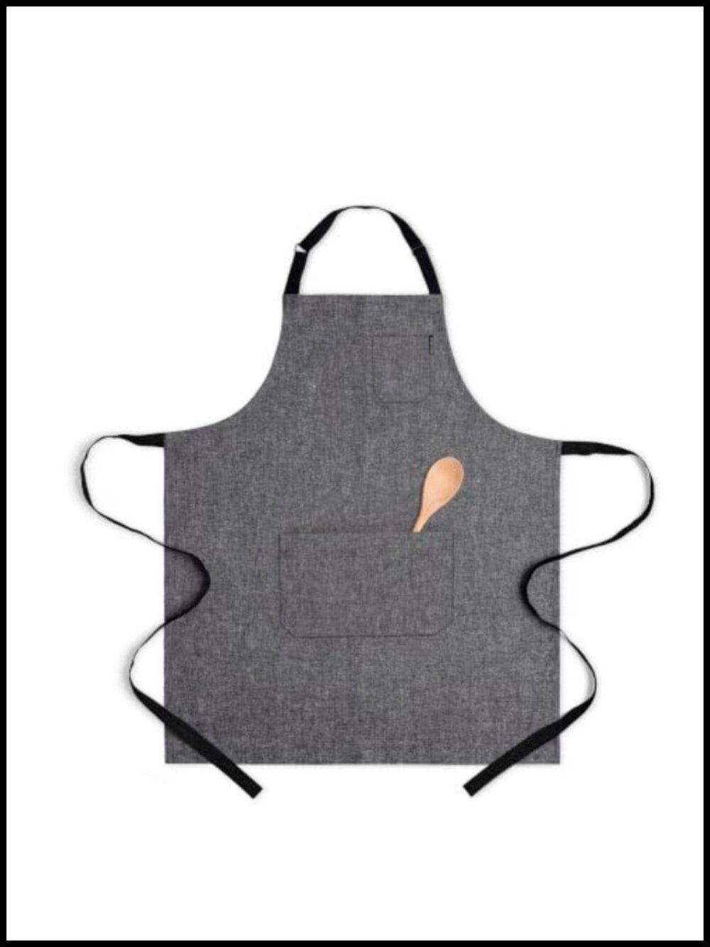 100% Pure Linen Apron 32x27 Classic Bib with Pockets Adjustable